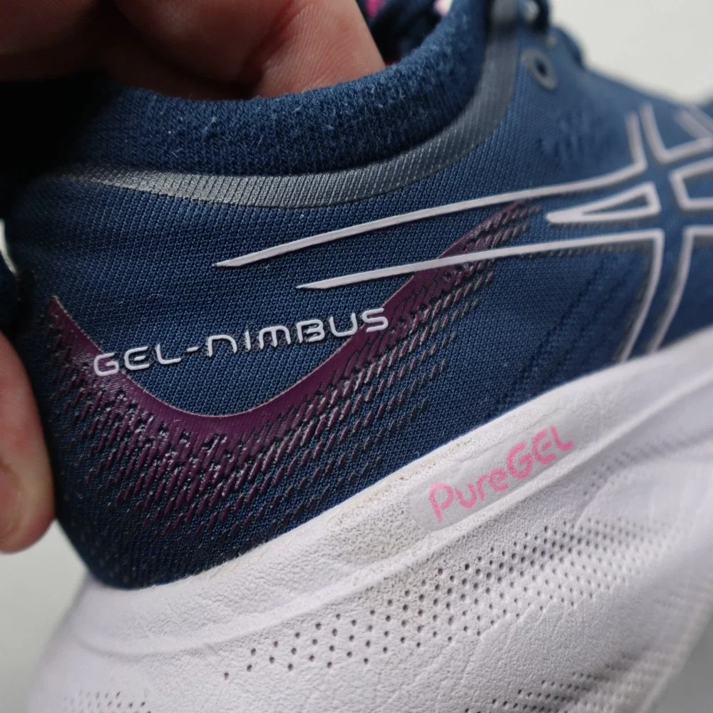 ASICS Gel Nimbus 25 Womens 7 Running Shoes Navy Pink PureGEL FF Blast Gym